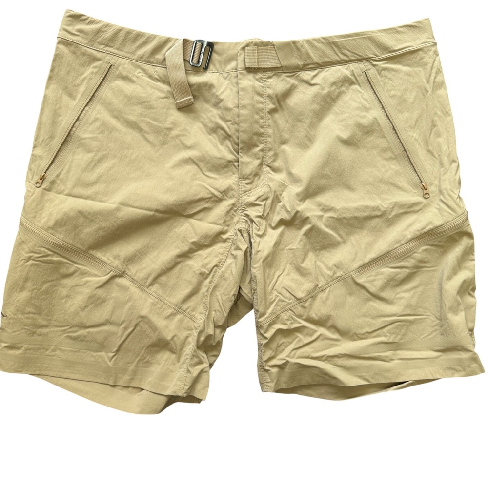 Arcteryx Gamma Quick Dry Short Mens 38 Tan Beige 9 Inseam Hiking Technical Cargo